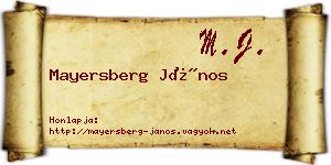 Mayersberg János névjegykártya