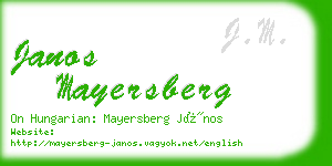 janos mayersberg business card